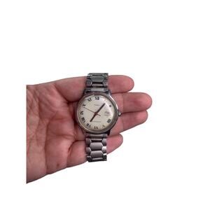 Timex Watch Rare Pearl Face Women Braclet Staineless Steel Band JOH